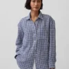 100% λινό oversized πουκάμισο
