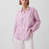 100% λινό oversized πουκάμισο