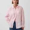 100% λινό oversized πουκάμισο