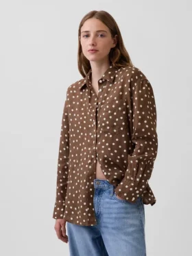 100% λινό oversized πουκάμισο