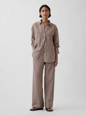 100% λινό oversized πουκάμισο