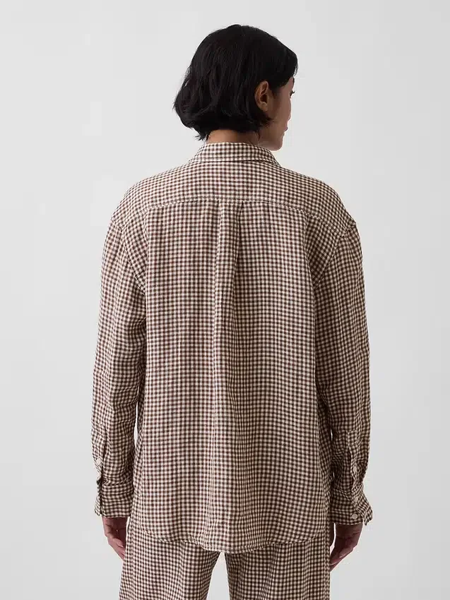 100% λινό oversized πουκάμισο