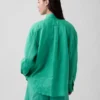 100% λινό oversized πουκάμισο