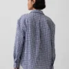 100% λινό oversized πουκάμισο
