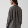 100% λινό oversized πουκάμισο