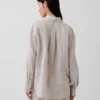 100% λινό oversized πουκάμισο