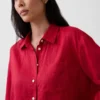 100% λινό oversized πουκάμισο