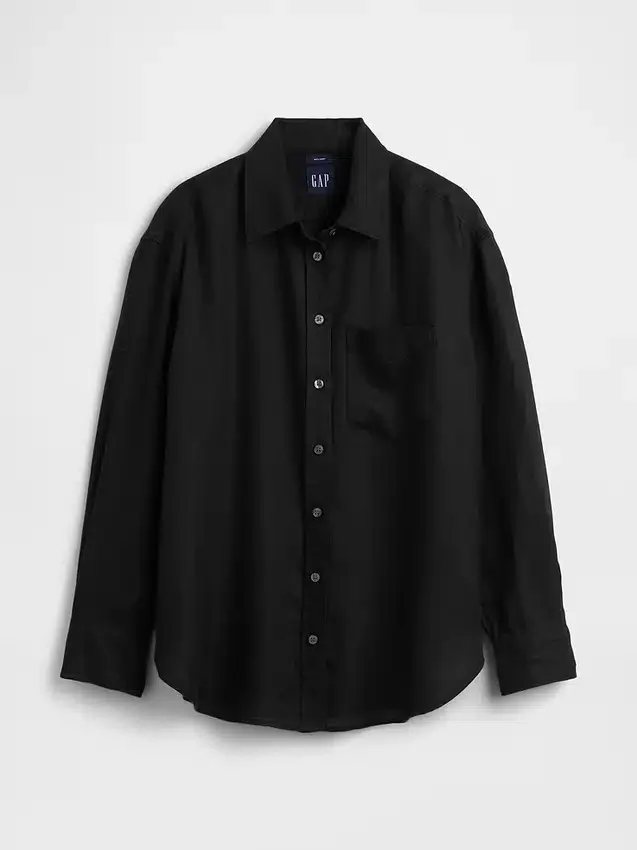 100% λινό oversized πουκάμισο