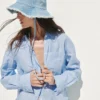 100% λινό oversized πουκάμισο