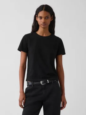 100% βαμβακερό αυθεντικό T-shirt με συρρικνωμένη εφαρμογή