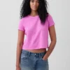 100% βαμβακερό αυθεντικό T-shirt με συρρικνωμένη εφαρμογή