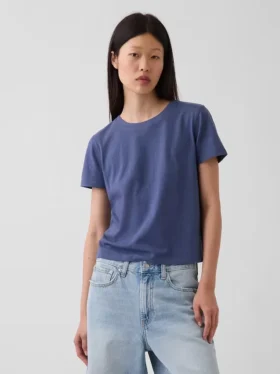 100% βαμβακερό αυθεντικό T-shirt με συρρικνωμένη εφαρμογή