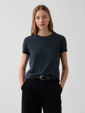 100% βαμβακερό αυθεντικό T-shirt με συρρικνωμένη εφαρμογή