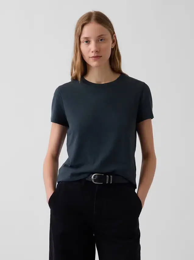 100% βαμβακερό αυθεντικό T-shirt με συρρικνωμένη εφαρμογή