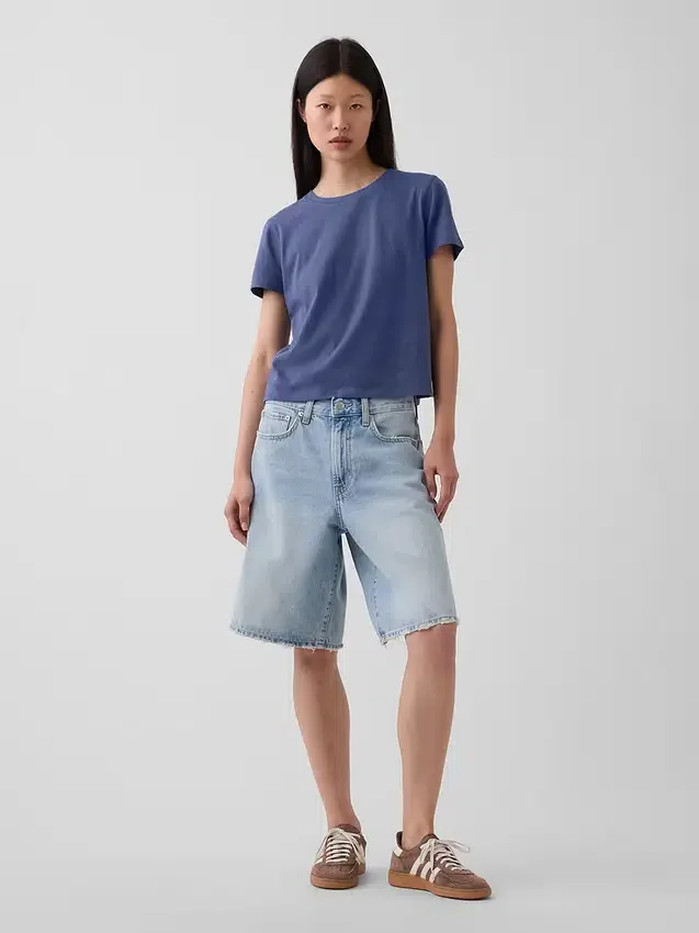 100% βαμβακερό αυθεντικό T-shirt με συρρικνωμένη εφαρμογή