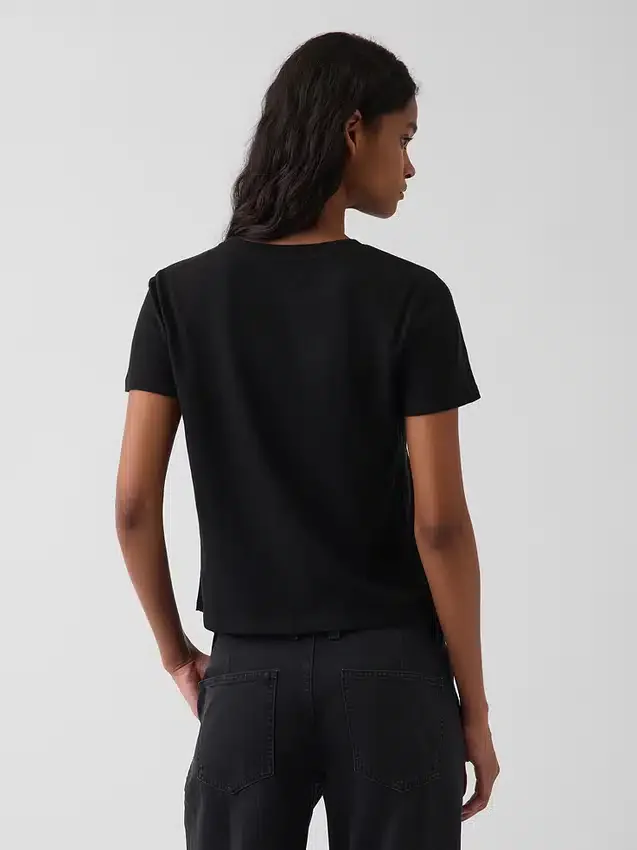 100% βαμβακερό αυθεντικό T-shirt με συρρικνωμένη εφαρμογή