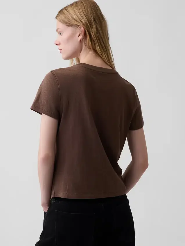 100% βαμβακερό αυθεντικό T-shirt με συρρικνωμένη εφαρμογή