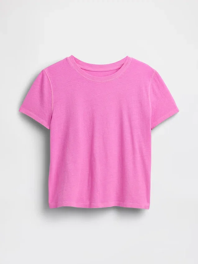 100% βαμβακερό αυθεντικό T-shirt με συρρικνωμένη εφαρμογή