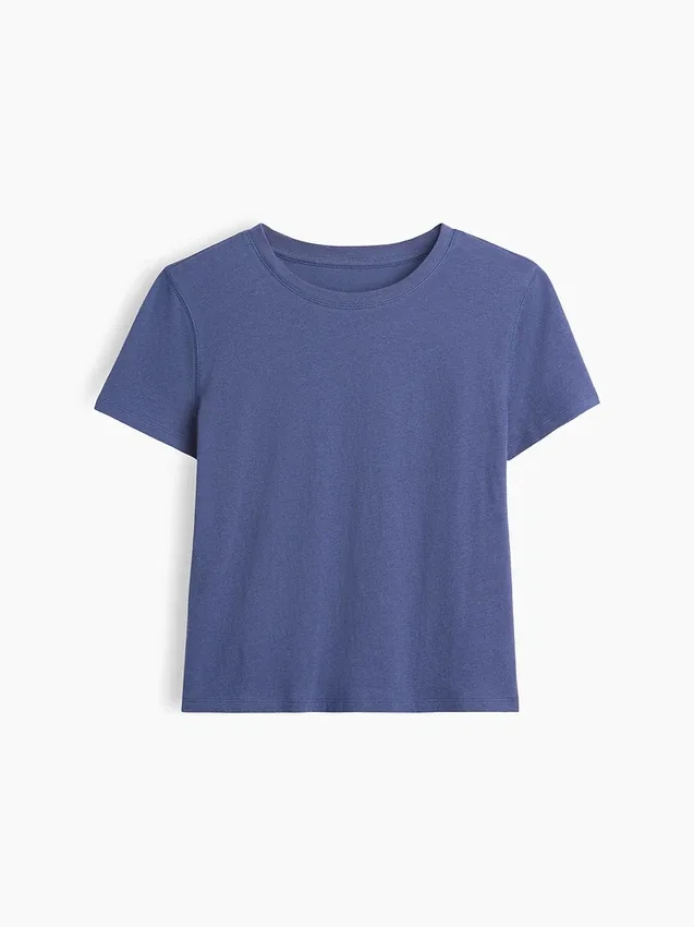 100% βαμβακερό αυθεντικό T-shirt με συρρικνωμένη εφαρμογή