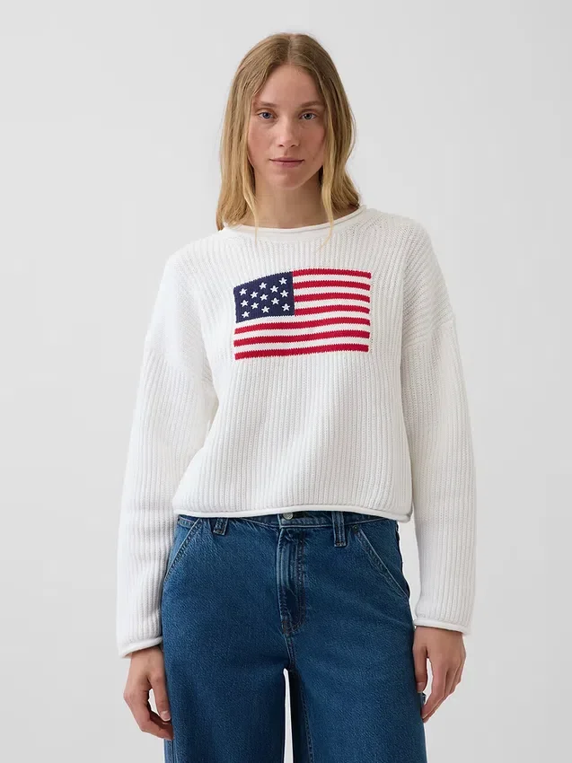 100% βαμβακερό oversized πουλόβερ σε στυλ Americana