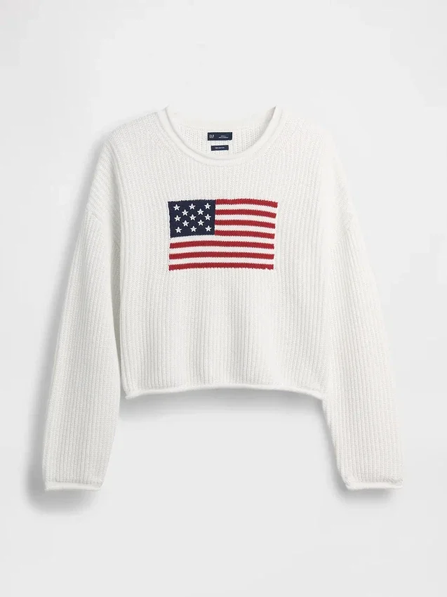 100% βαμβακερό oversized πουλόβερ σε στυλ Americana