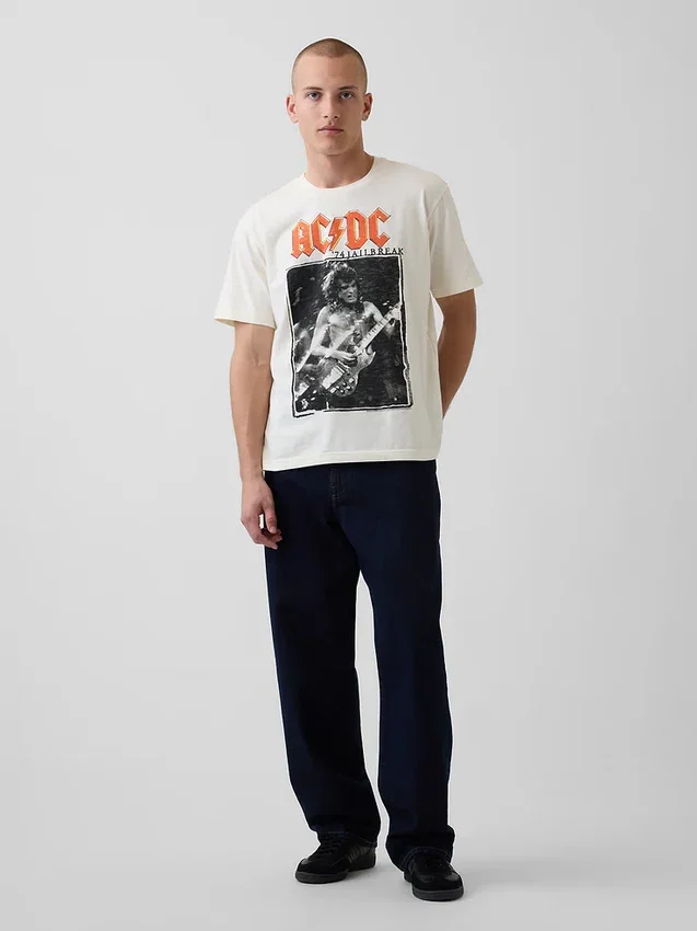 Ac/Dc Φαρδύ T-shirt με σχέδιο