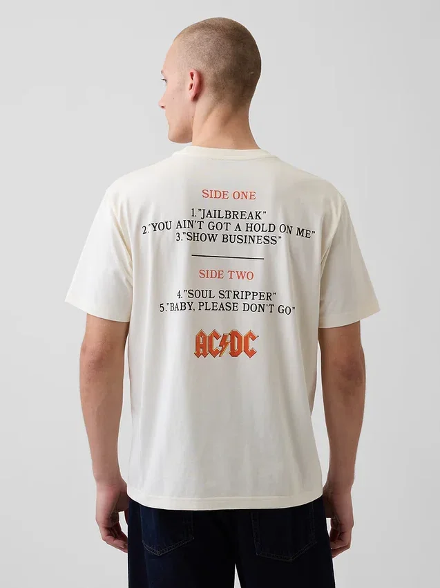 Ac/Dc Φαρδύ T-shirt με σχέδιο