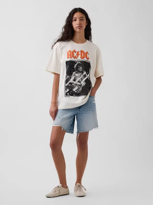 Ac/Dc Φαρδύ T-shirt με σχέδιο