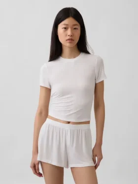 Απαλό T-shirt πιτζάμας από μοντάλ με ραβδώσεις