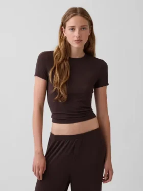 Απαλό T-shirt πιτζάμας από μοντάλ με ραβδώσεις
