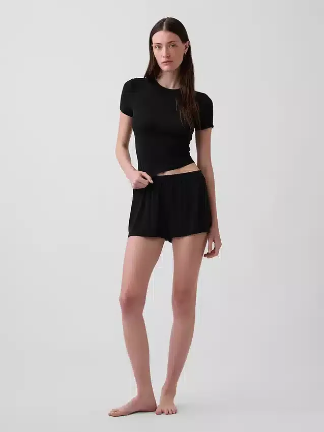 Απαλό T-shirt πιτζάμας από μοντάλ με ραβδώσεις