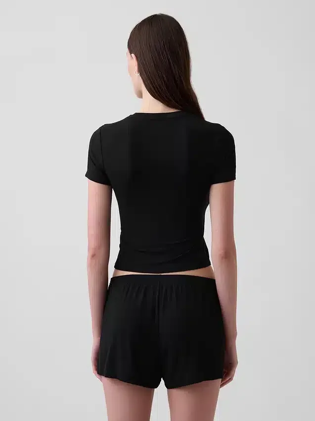 Απαλό T-shirt πιτζάμας από μοντάλ με ραβδώσεις