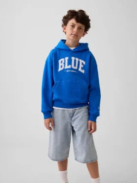 Αποκτήστε το παιδικό φούτερ με κουκούλα Blue Kids Vintagesoft Relaxed