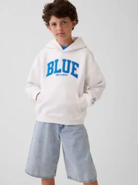 Αποκτήστε το παιδικό φούτερ με κουκούλα Blue Kids Vintagesoft Relaxed