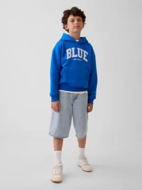 Αποκτήστε το παιδικό φούτερ με κουκούλα Blue Kids Vintagesoft Relaxed