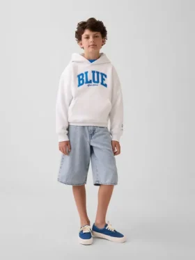 Αποκτήστε το παιδικό φούτερ με κουκούλα Blue Kids Vintagesoft Relaxed