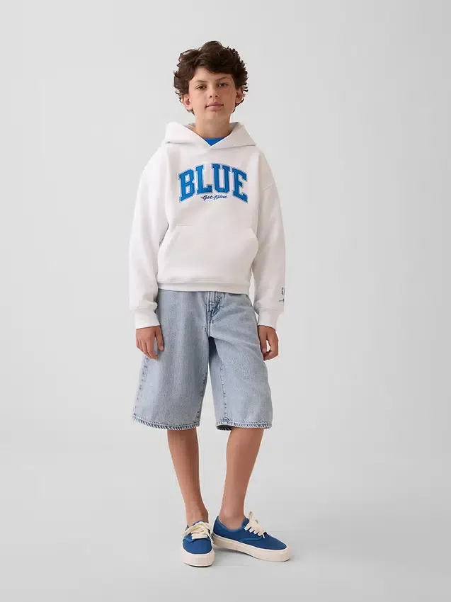Αποκτήστε το παιδικό φούτερ με κουκούλα Blue Kids Vintagesoft Relaxed