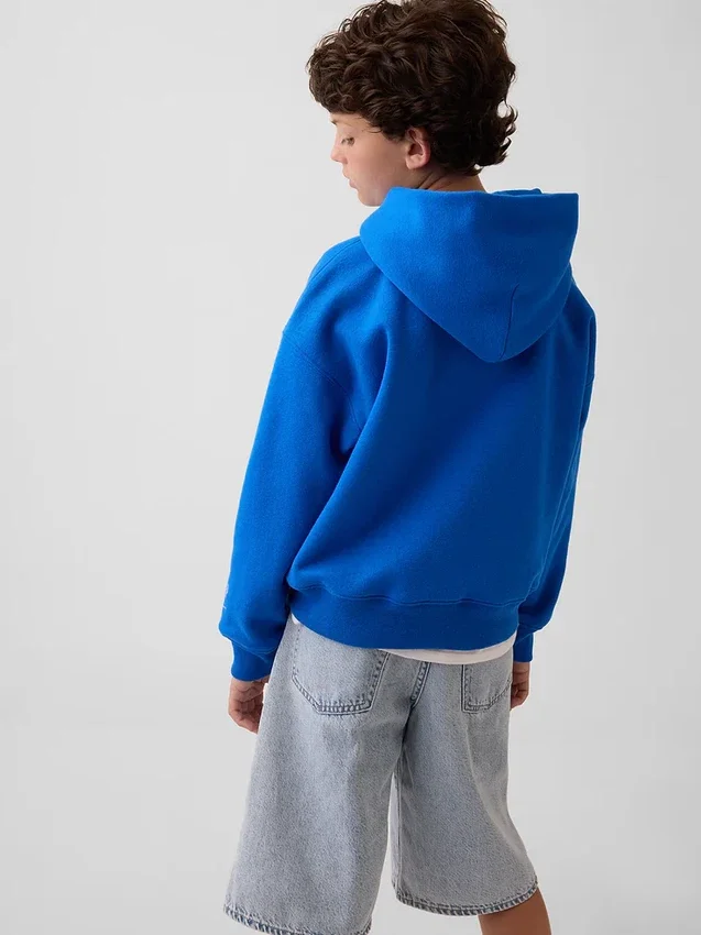 Αποκτήστε το παιδικό φούτερ με κουκούλα Blue Kids Vintagesoft Relaxed