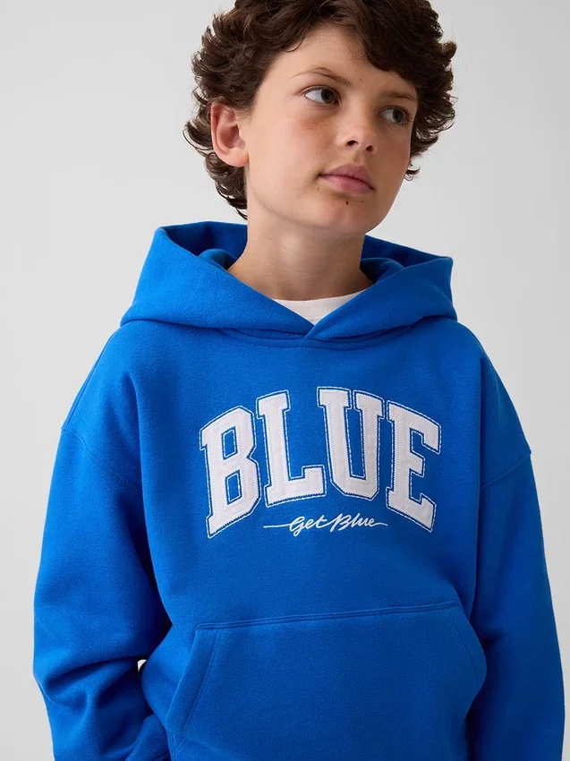 Αποκτήστε το παιδικό φούτερ με κουκούλα Blue Kids Vintagesoft Relaxed