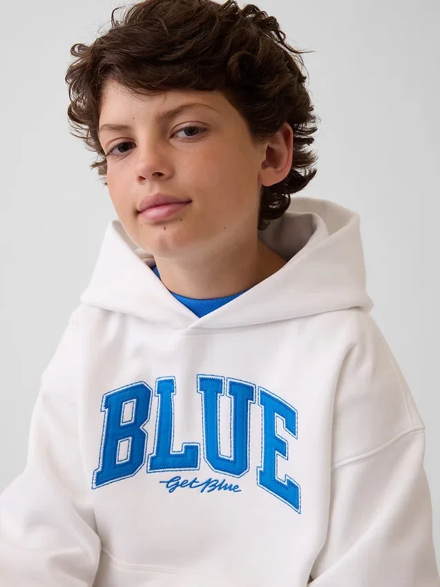 Αποκτήστε το παιδικό φούτερ με κουκούλα Blue Kids Vintagesoft Relaxed