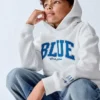 Αποκτήστε το παιδικό φούτερ με κουκούλα Blue Kids Vintagesoft Relaxed