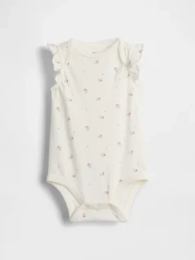 Baby First Favorites, κορμάκι από οργανικό βαμβάκι με φτερωτά μανίκια