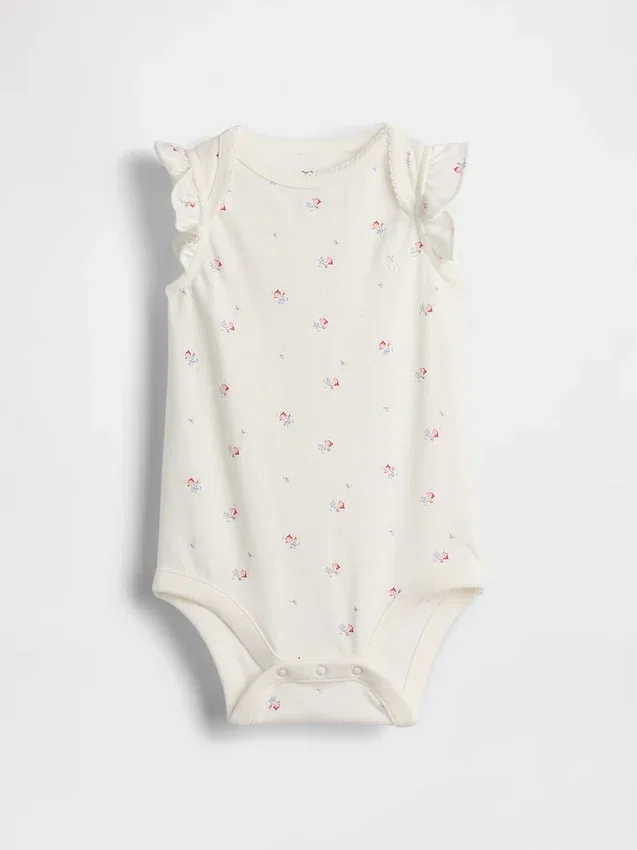 Baby First Favorites, κορμάκι από οργανικό βαμβάκι με φτερωτά μανίκια
