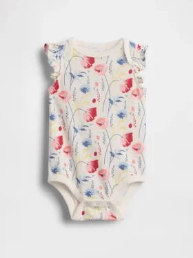 Baby First Favorites, κορμάκι από οργανικό βαμβάκι με φτερωτά μανίκια