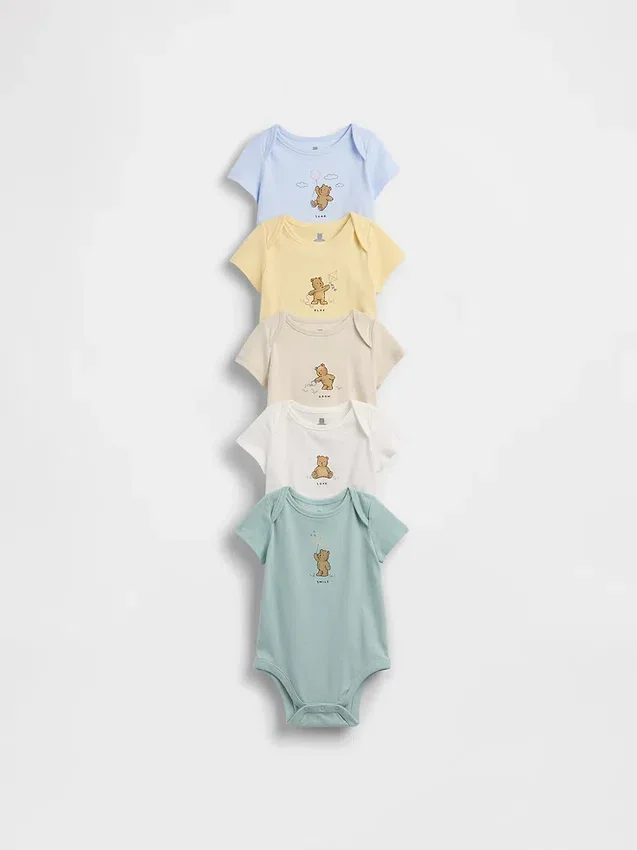 Baby First Favorites Κορμάκι από βιολογικό βαμβάκι (πακέτο 5 τεμαχίων)