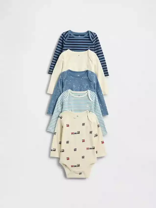 Baby First Favorites Κορμάκι από βιολογικό βαμβάκι (πακέτο 5 τεμαχίων)