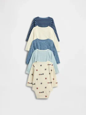 Baby First Favorites Κορμάκι από βιολογικό βαμβάκι (πακέτο 5 τεμαχίων)