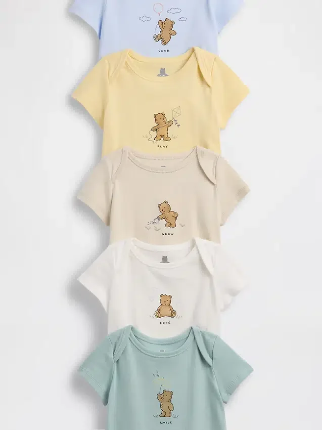 Baby First Favorites Κορμάκι από βιολογικό βαμβάκι (πακέτο 5 τεμαχίων)