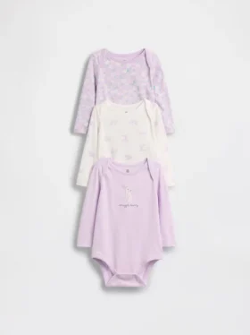 Baby First Favorites Κορμάκι από βιολογικό βαμβάκι (Σετ 3 τεμαχίων)