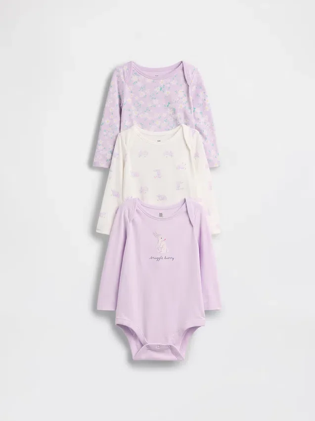 Baby First Favorites Κορμάκι από βιολογικό βαμβάκι (Σετ 3 τεμαχίων)